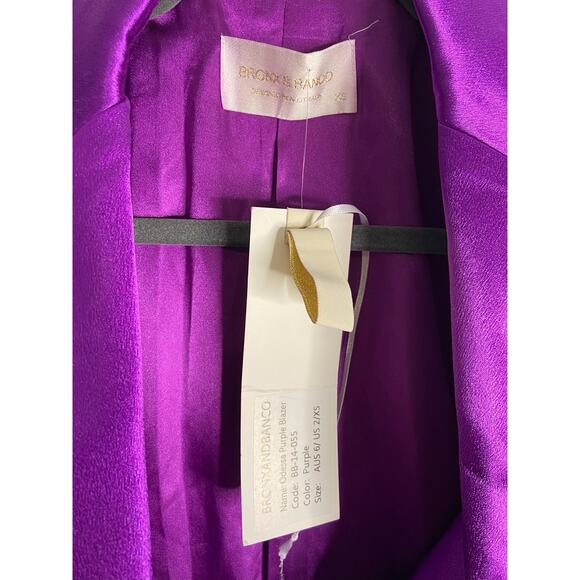 Bronx and Banco Odessa Silk Feathered Mini Blazer Dress Cocktail Party Sz 2 - Picture 12 of 12